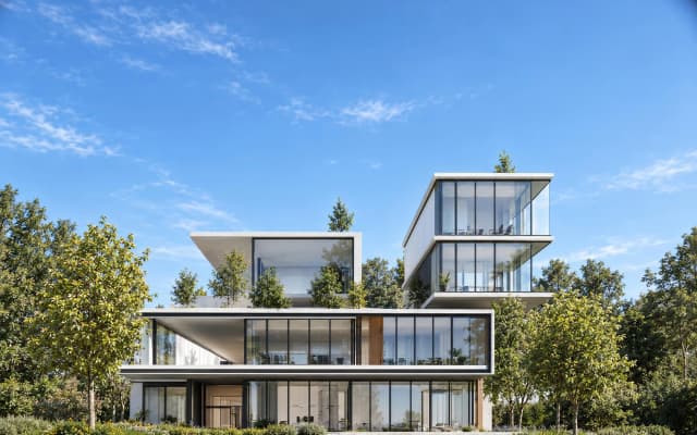 Photorealistic architectural render generated with AI