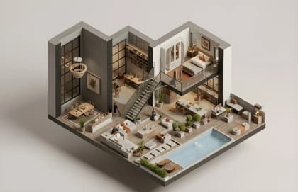 Render arquitectónico fotorrealista generado con IA