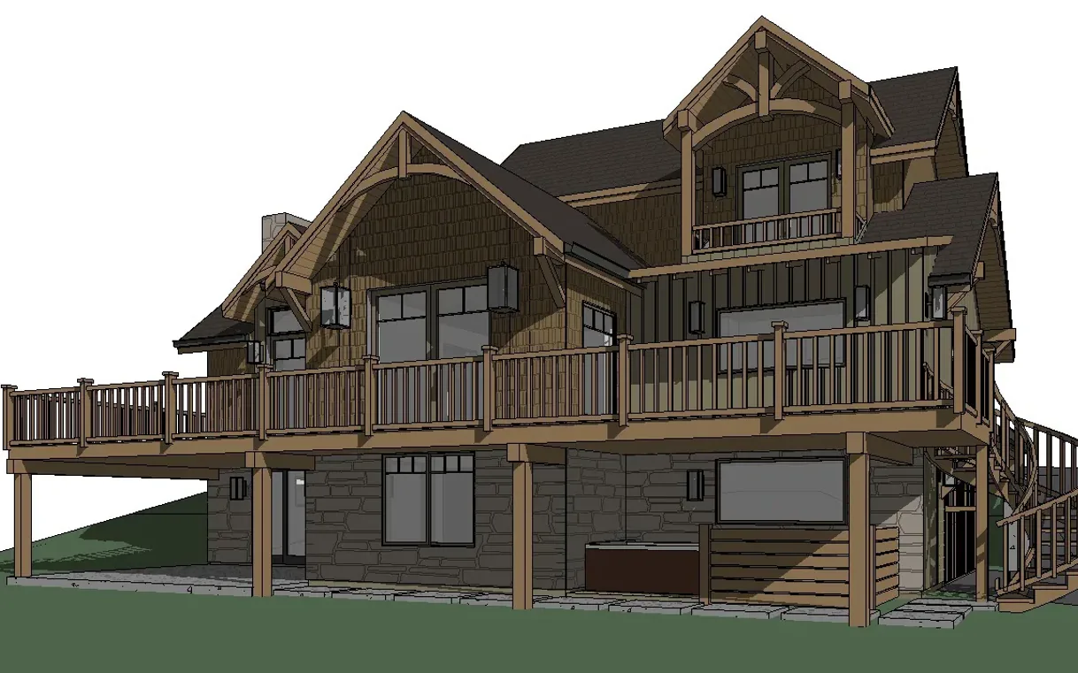 Exterior 3D model screenshot, the input for AI architectural rendering