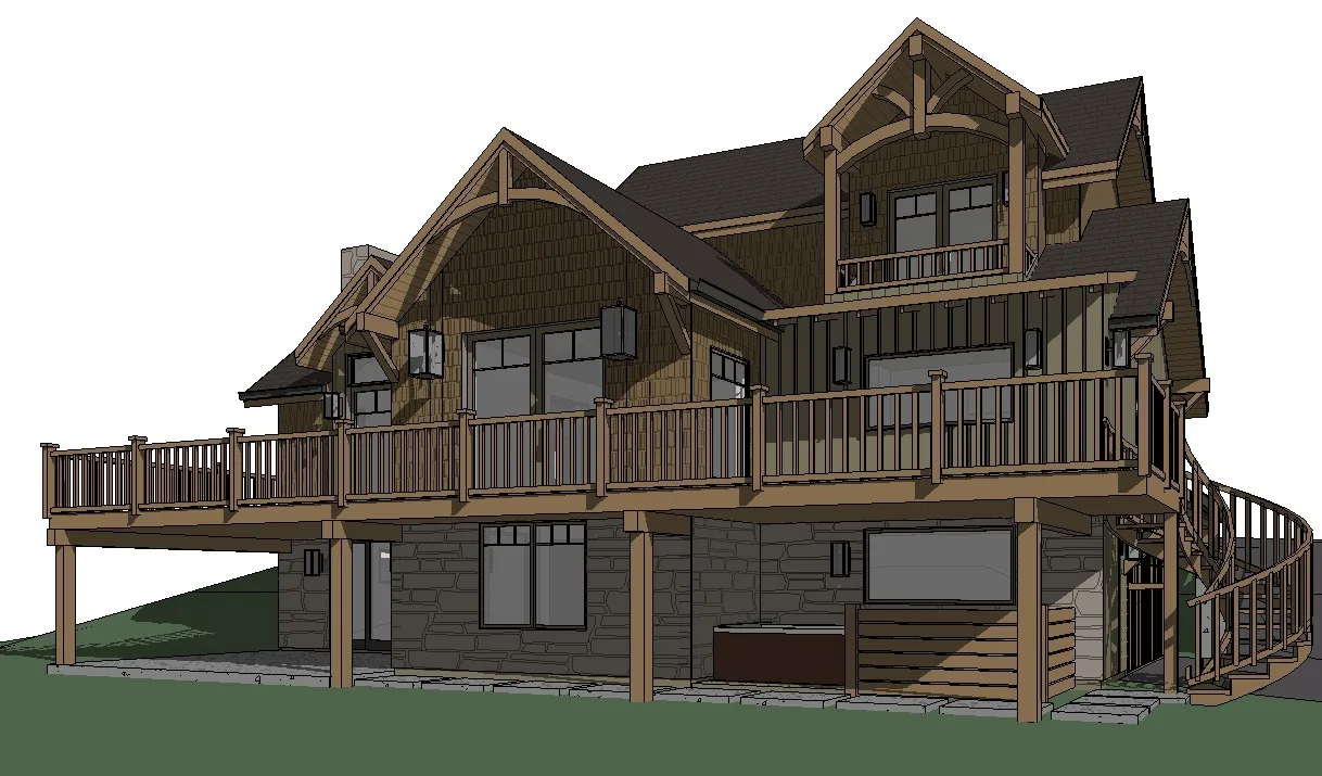 Exterior 3D model screenshot — input for AI architectural rendering