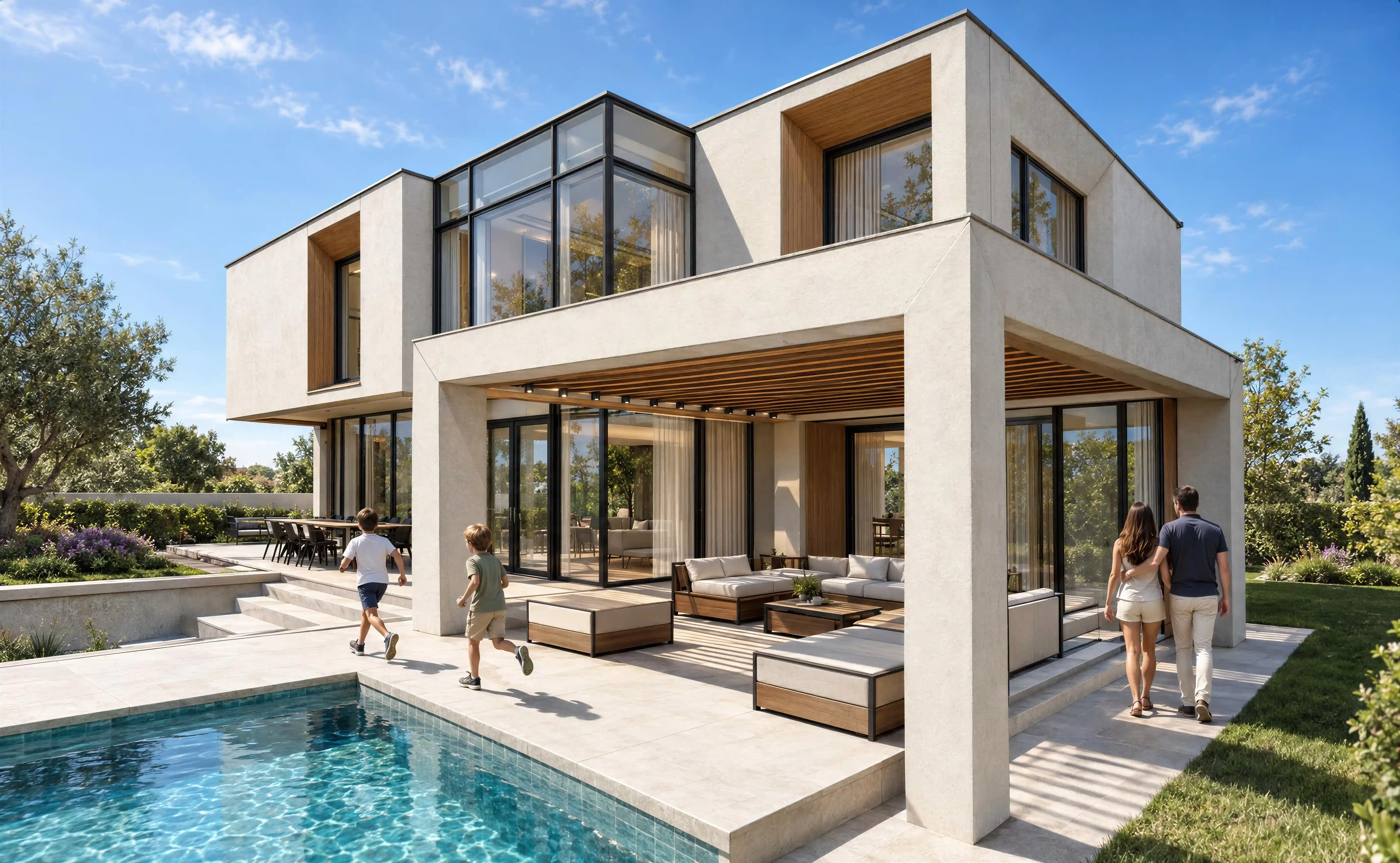 Photorealistic architectural render generated with AI