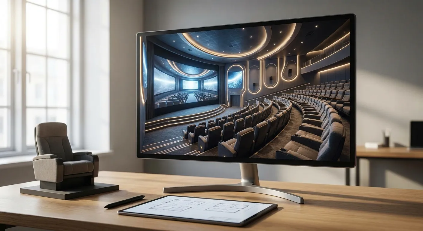 Visualizá diseños de cine antes de la obra