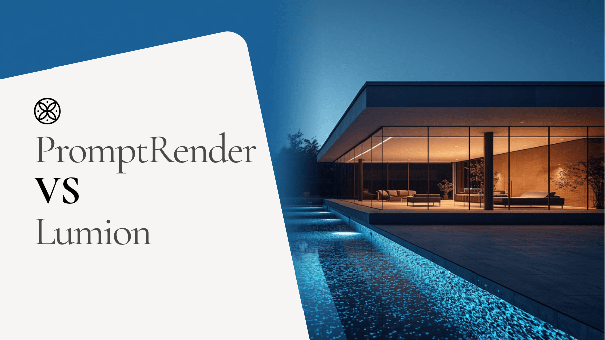 PromptRender vs Lumion — comparación de software de renderizado con IA y renderizado en tiempo real para arquitectos