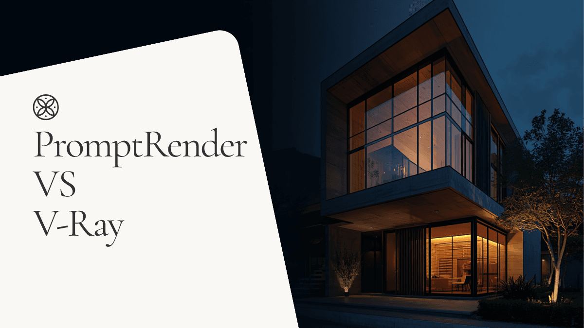 PromptRender vs V-Ray — comparación de software de renderizado con IA y renderizado de producción para arquitectos