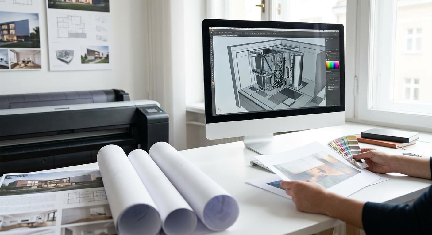 How to export AI renders for print-quality presentation boards