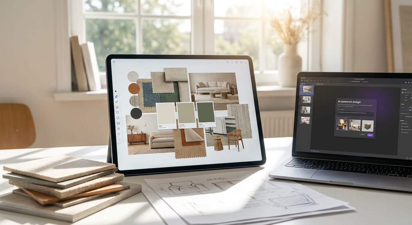 How to render interior design mood boards with AI