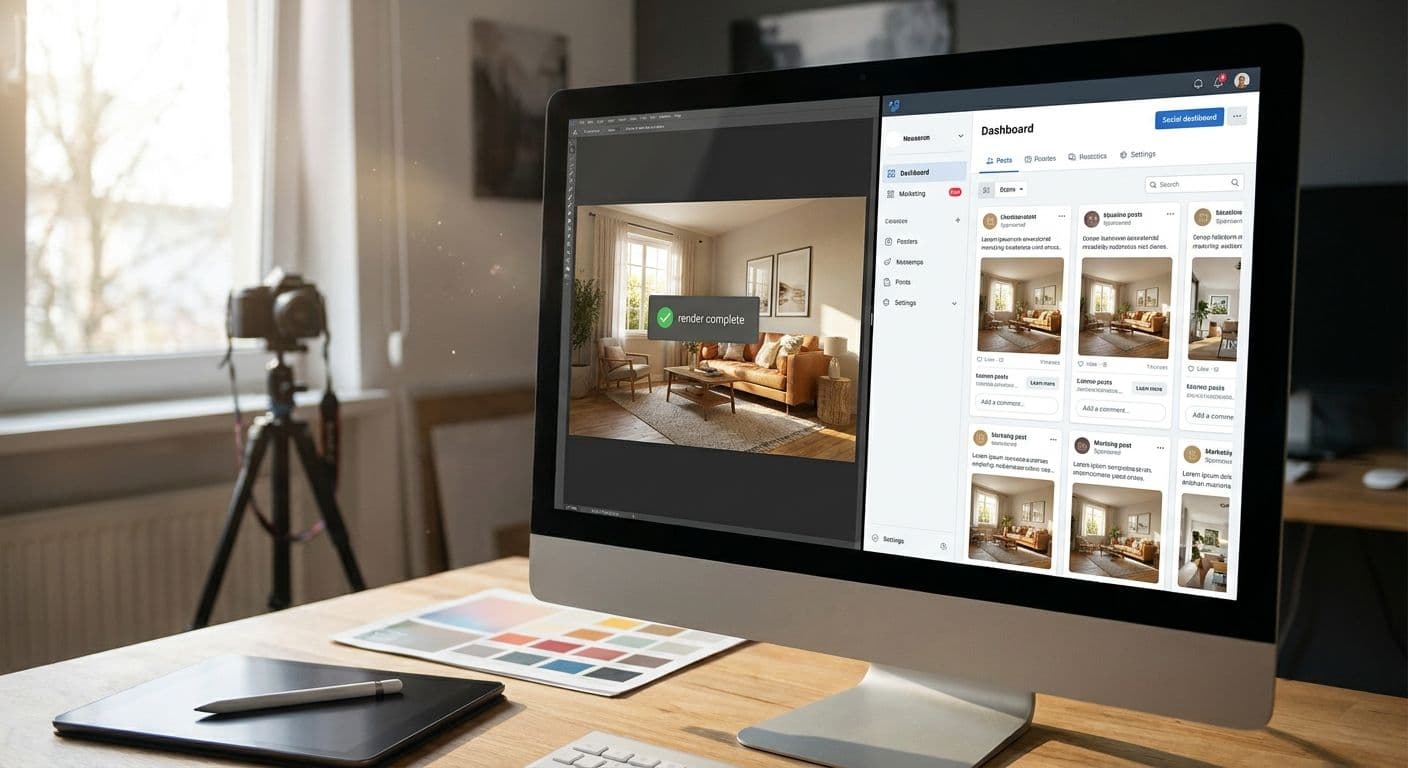 How to render interior scenes for social media and marketing content