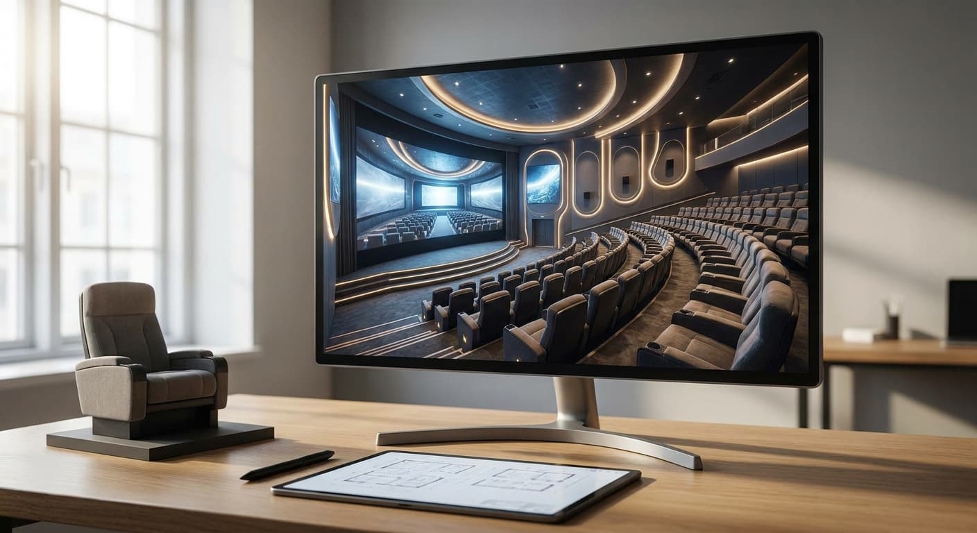 Visualize movie theater and cinema designs before build-out