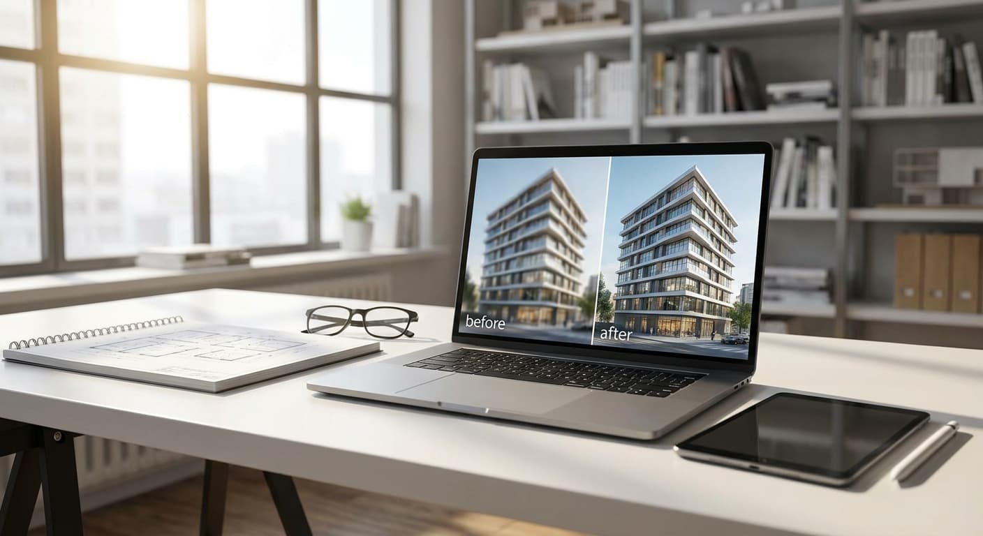 How to fix distorted details in AI-generated architectural renders