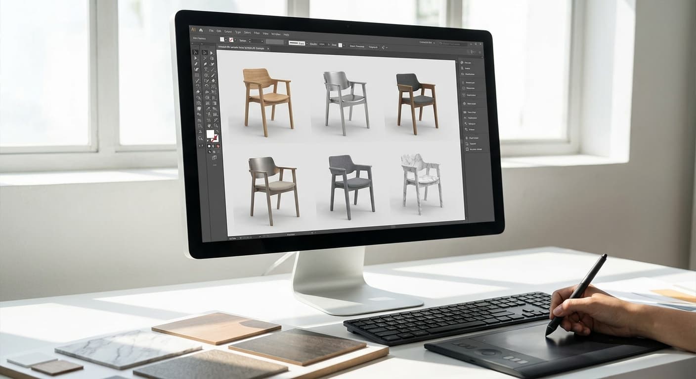 How to create material and finish variations with AI renders