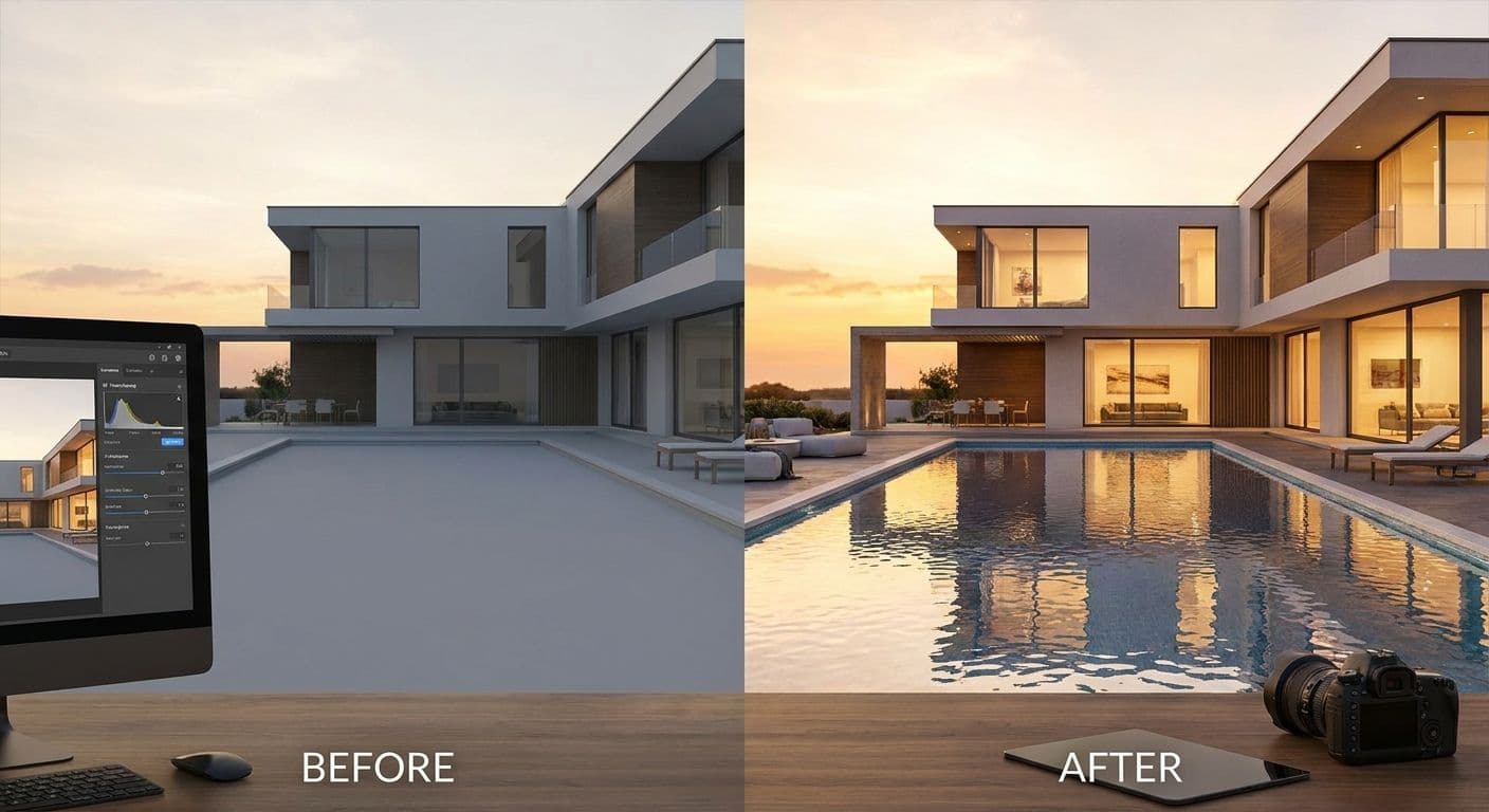 How to add water and pool reflections to AI architectural renders